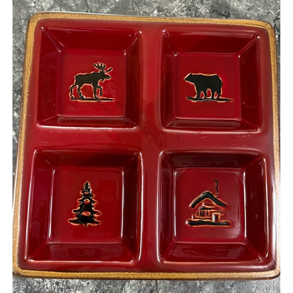 Home Studio WOODLAND 4 Pt SERVER Hunting Lodge CABIN Fish Camp NORTHWOODS Rustic